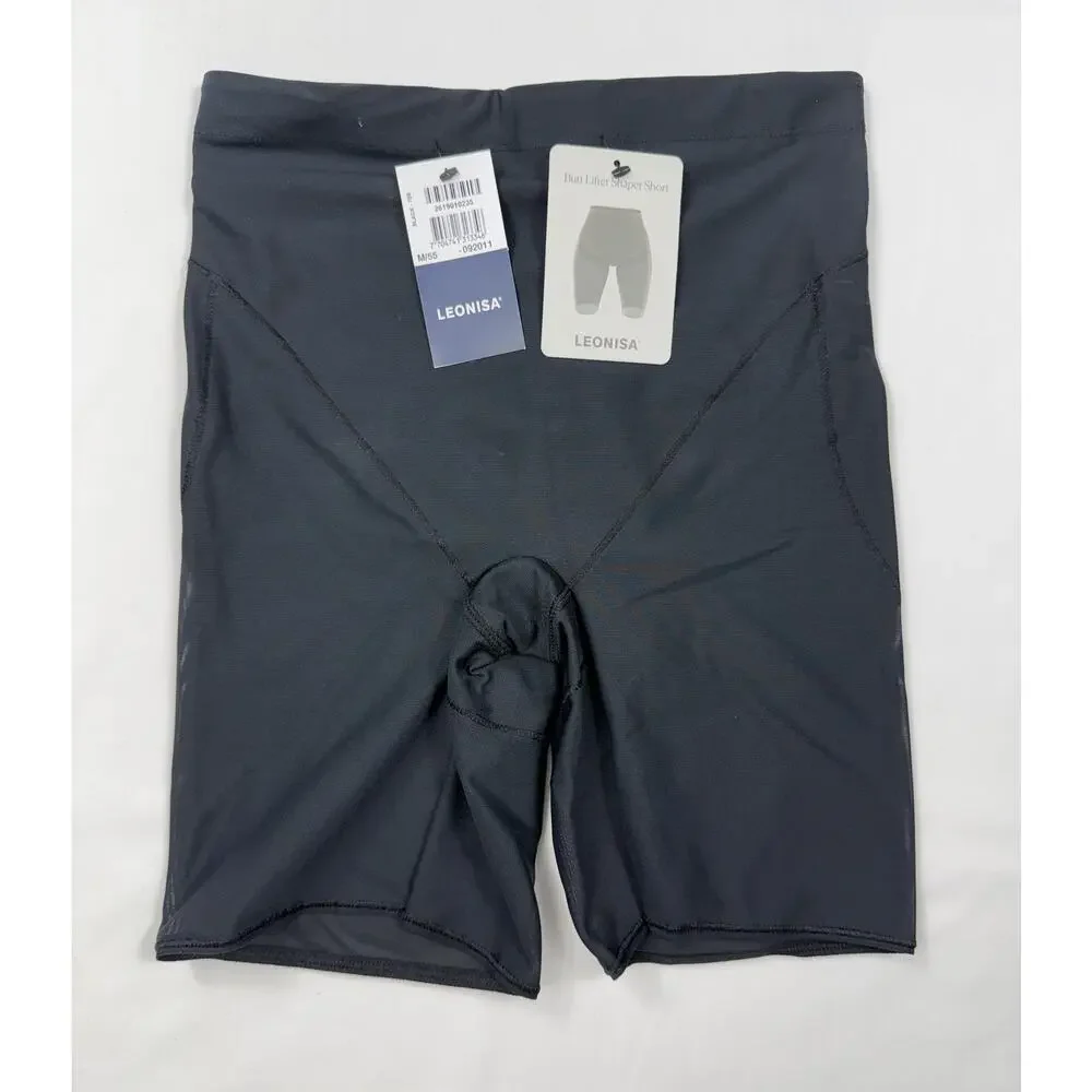 NWT Leonisa black butt lifter shaper shorts Sz S (size is M but runs too small)